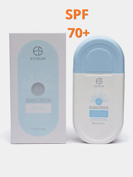Quyoshdan himoyalovchi krem Estelin, SPF, yuz va tana uchun kremi, oqartirish, 100, 50 g