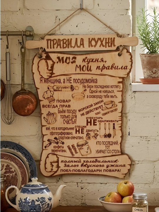 Табличка на кухню "Моя кухня мои правила" - 