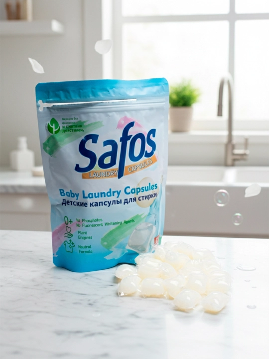 Капсулы для стирки Safos, для цветного, чёрного и белого белья, концентрированное средство