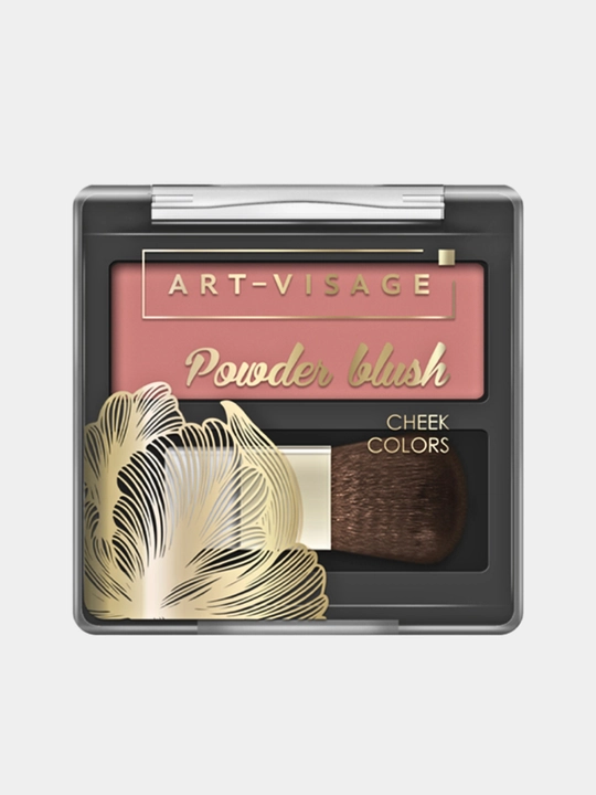 Yuz uchun rumyana ART-VISAGE POWDER BLUSH Mo'yqalam bilan PEACH №302 - 