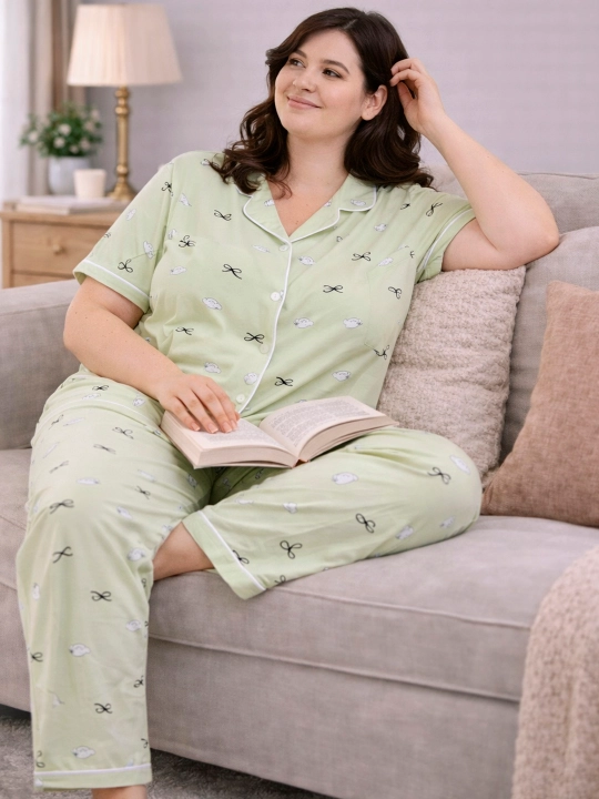 Katta o‘lchamli, uyda ham, uxlash uchun ham qulay pijama, standart (54, 56, 58, 60)