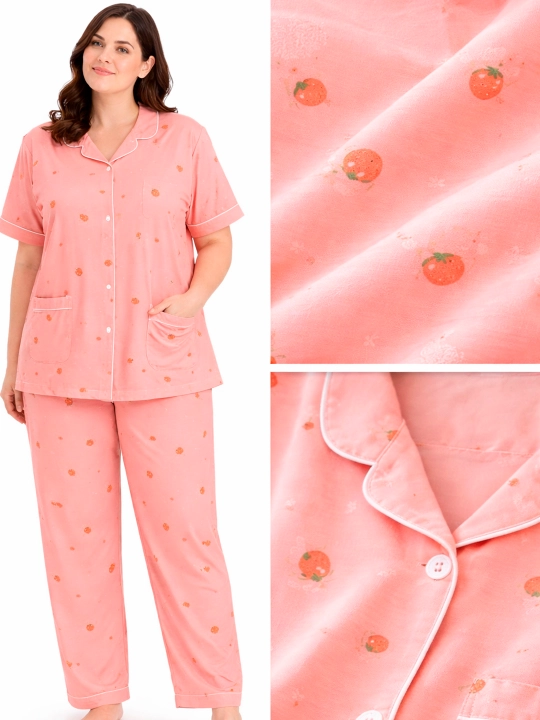 Katta o‘lchamli, uyda ham, uxlash uchun ham qulay pijama, standart (54, 56, 58, 60)