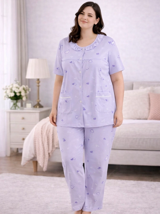 Katta o‘lchamli, uyda ham, uxlash uchun ham qulay pijama, standart (54, 56, 58, 60)