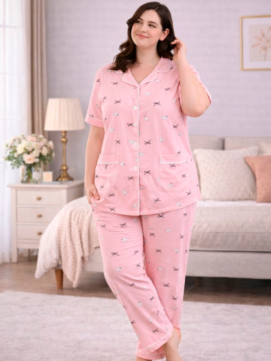 Katta o‘lchamli, uyda ham, uxlash uchun ham qulay pijama, standart (54, 56, 58, 60)