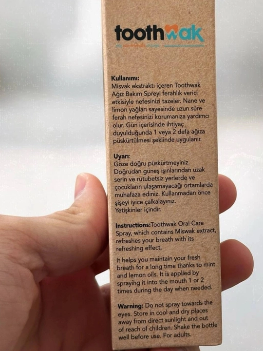Misvaqdan tayyorlangan og'iz namlash uchun sprey