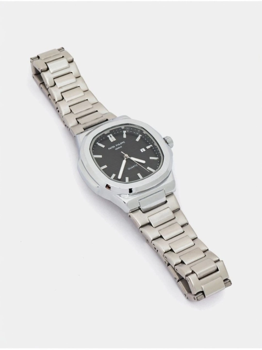 Patek Philippe Nautilus мужские премиальные часы из стали с черным циферблатом
