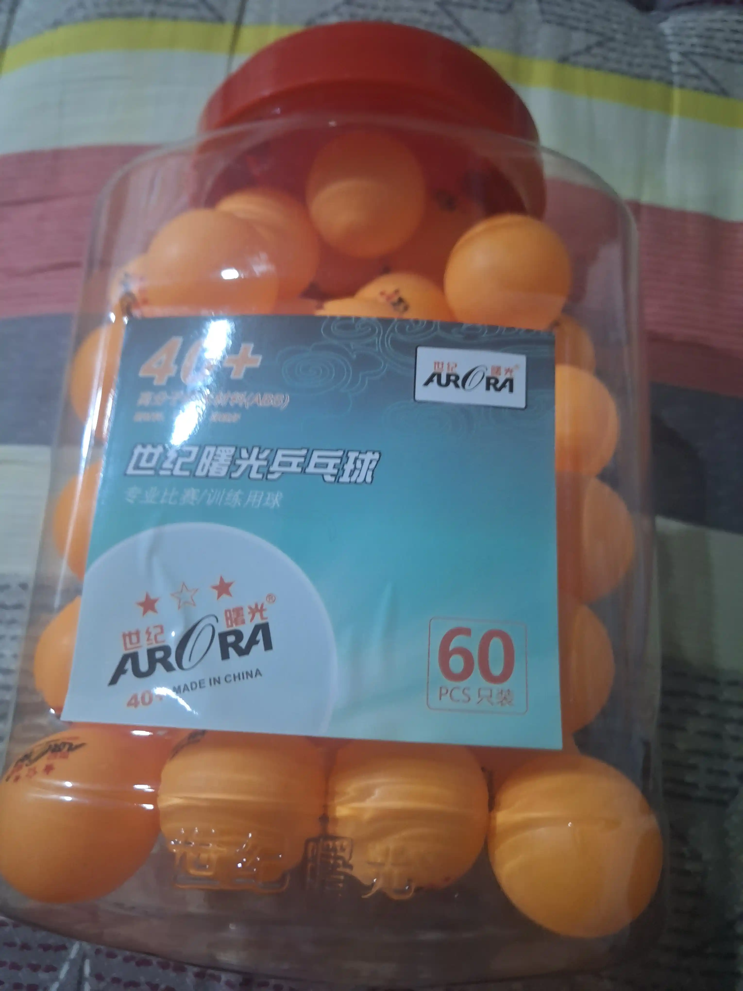 Aurora stol tennisi uchun shariklar 60 dona 3 yulduz