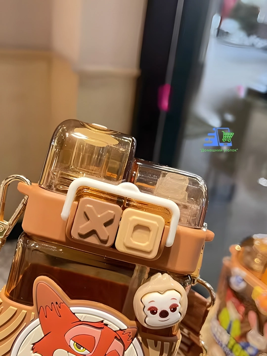 Zveropolis bolalar suv idishi somoncha va tasma bilan, Judy Hopps va Nick Wilde, 600 ml