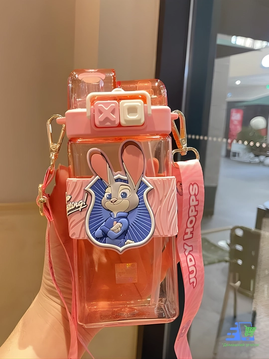 Zveropolis bolalar suv idishi somoncha va tasma bilan, Judy Hopps va Nick Wilde, 600 ml