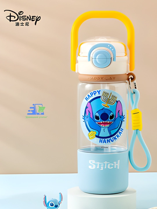 Bolalar suv butilkasi Zootopia 630 ml trubkali va stakanli oqmaydi - 