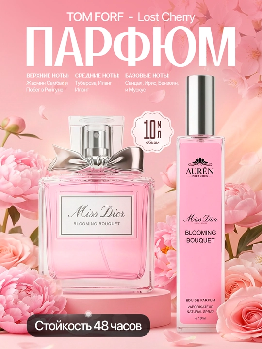 Набор духов для женщин Gucci Flora, Miss Dior, Devil's Intrigue, Libre, Lost Cherry, 6 в 1