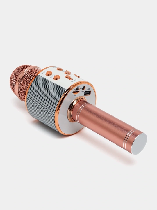 Микрофон караоке, детский, с беспроводным Bluetooth WS 858, колонка с микрофоном
