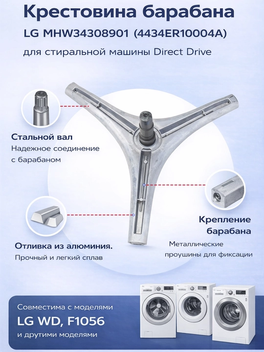 Крестовина барабана LG MHW34308901 (4434ER1004A) для стиральной машины Direct Drive - 