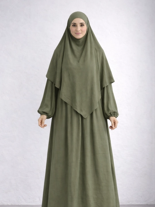 Abaya, ximar, hijobli ko'ylak + himar, umra ziyorati uchun, o'lcham oversayz 42-52