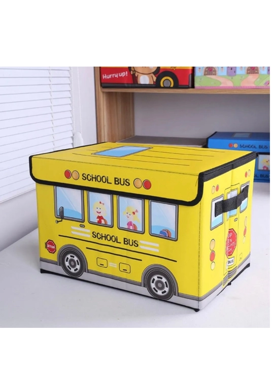 Корзина для игрушек с крышкой автобус