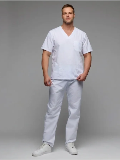 Мужская медицинская форма "Томас" — MEDWEAR-МУРЯХТ-БЕЛЫЙ-4XL