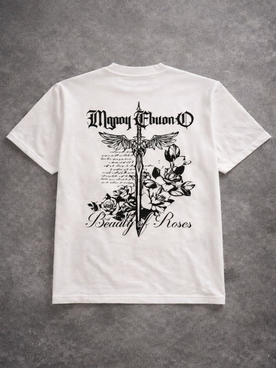 Uniseks oversize futbolka, 100% paxta, «Magony Ethvon» printli / Gothic uslub - 