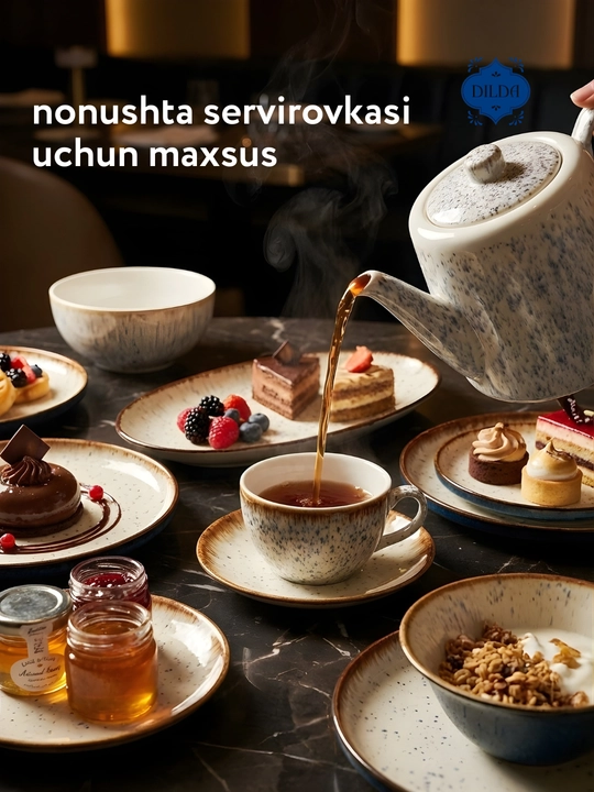 Фарфоровый набор столовой посуды, 36 и 34 предметов, на 6 персон, тарелки, чашки, пиалы