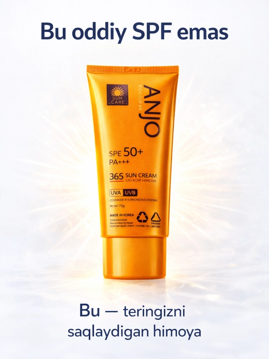 Koreys SPF 50+ tone up krem, yuzni oqartiradi, make up effekt