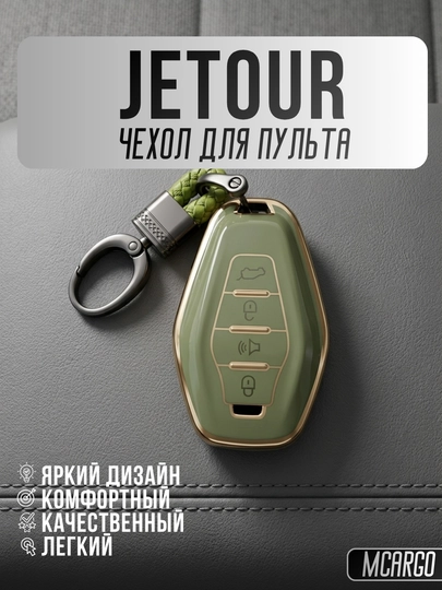 Чехол для пульта Jetour с TPU материалом и кольцом X70, X90, X95, — MCARGO-JETOUR-МЯТН