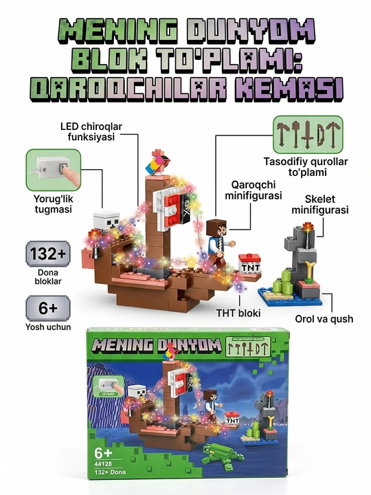 Minecraft magnit konstruktori, yer osti rivojlantiruvchi to‘plami, 132+ - 