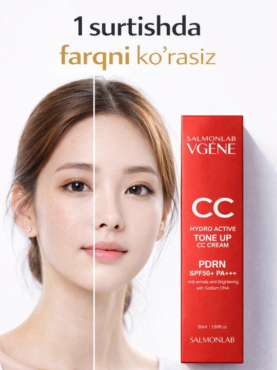 CC krem SPF50 tone up krem yuz uchun oqartiruvchi krem pdrn salmon lab