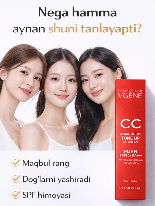 CC krem SPF50 tone up krem yuz uchun oqartiruvchi krem pdrn salmon lab