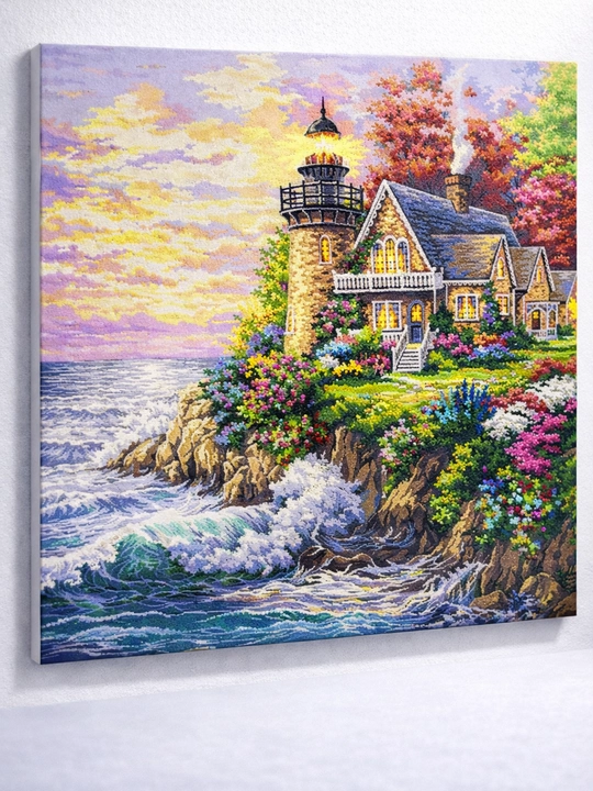Алмазная мозаика с подрамником, красивые пейзажи, 65 × 50 см - 