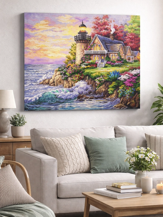 Алмазная мозаика с подрамником, красивые пейзажи, 65 × 50 см