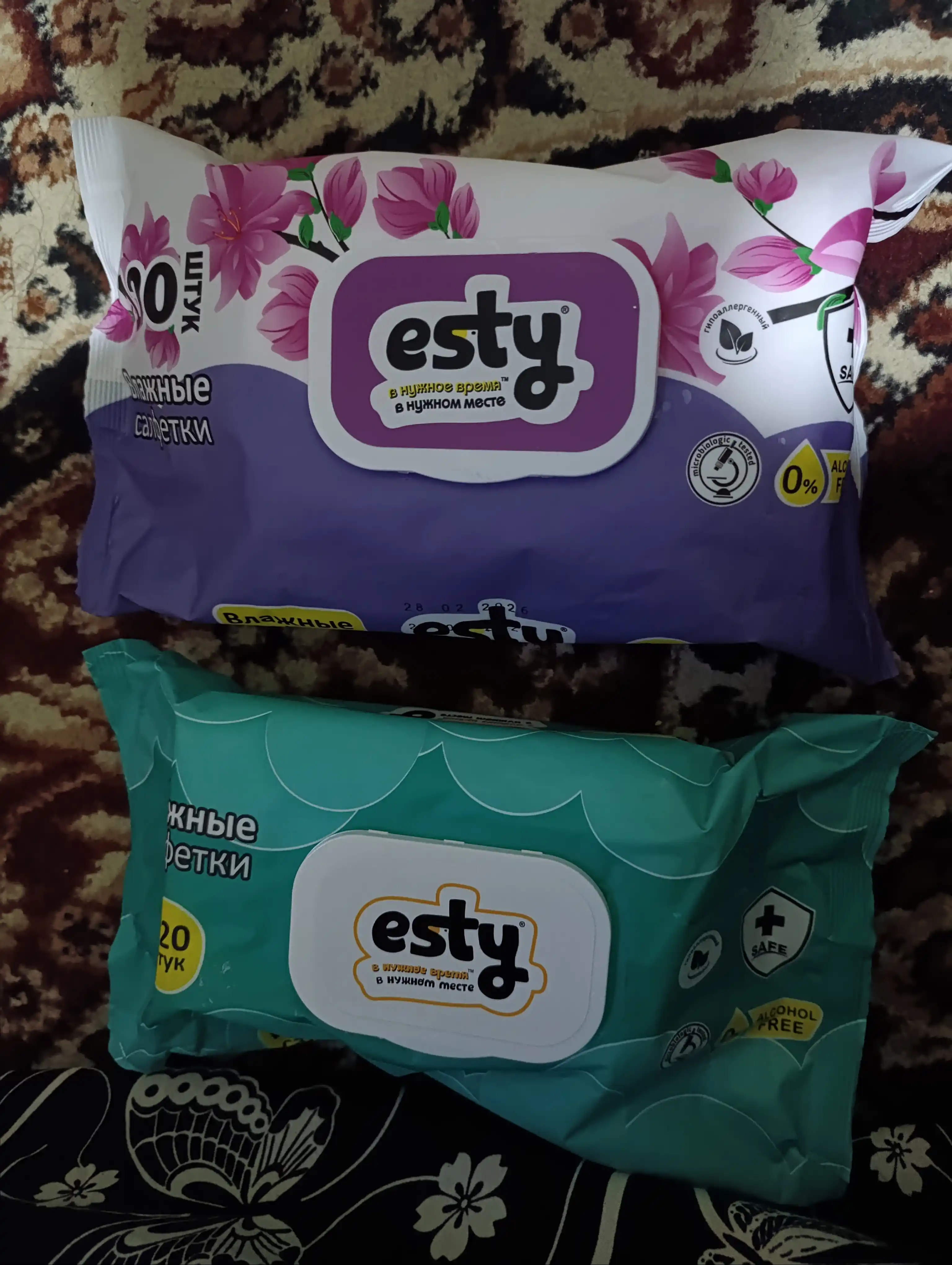 Nam salfetkalar Esty, 120 dona