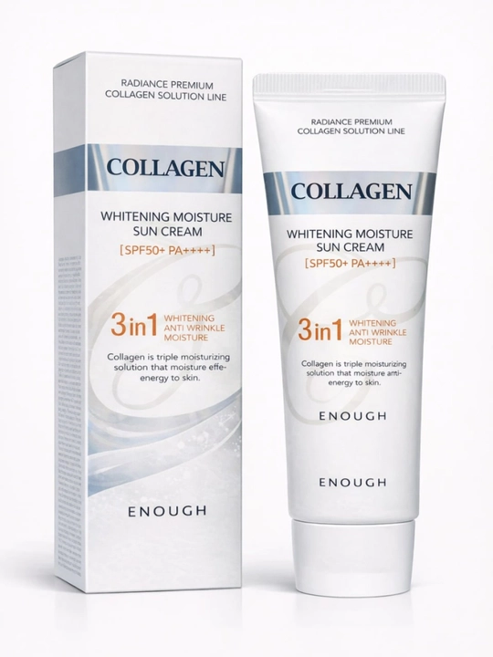 Солнцезащитный крем Enough 3in1 Whitening Sun Cream SPF50/PA+, с коллагеном, 50 мл