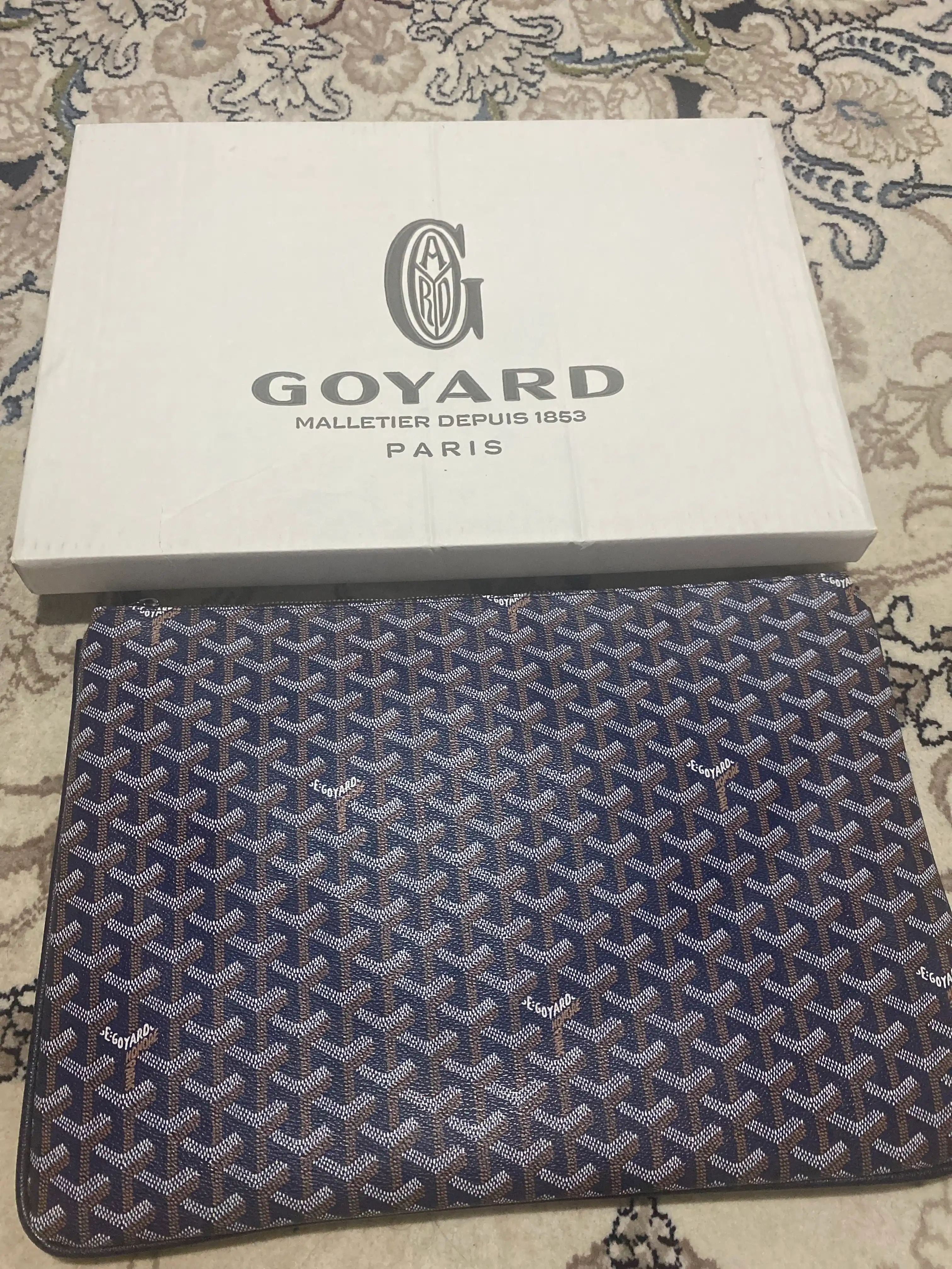 Мужская сумка-дипломат клатч Goyard, тёмно-синий, чёрный и другие цвета
