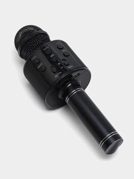 Микрофон караоке, детский, с беспроводным Bluetooth WS 858, колонка с микрофоном