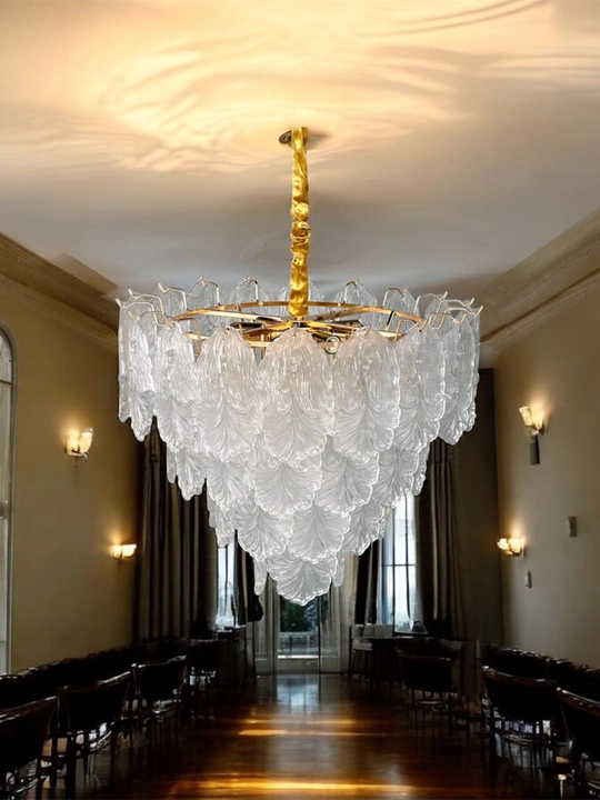 Хрустальная люстра Crystal Leaves, 60 см 11 ламп, для гостиной, лёгкая установка
