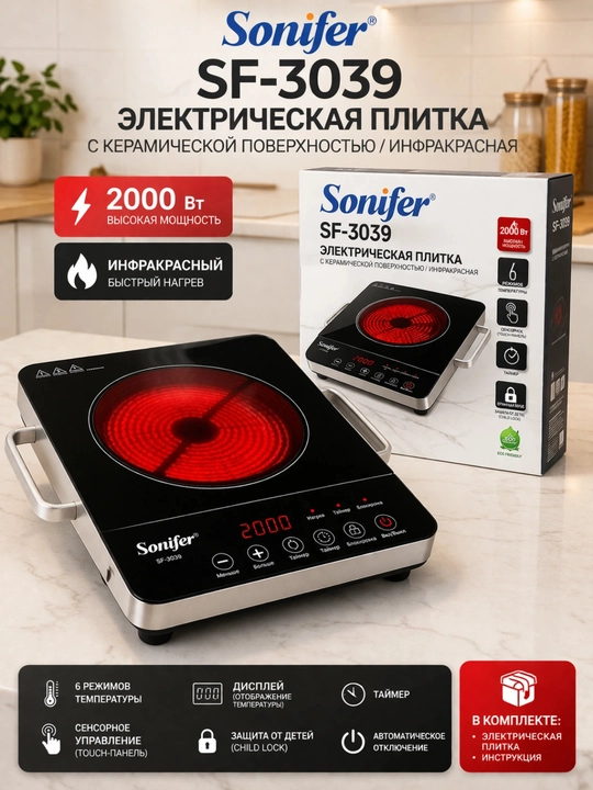 Sonifer SF-3039 keramik yuzali elektr plita - 