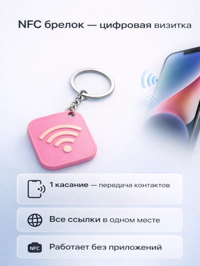 NFC брелок, цифровая визитка, передача контактов, Instagram, Telegram без приложений — LAYERLA-NFC-БОРДОВ