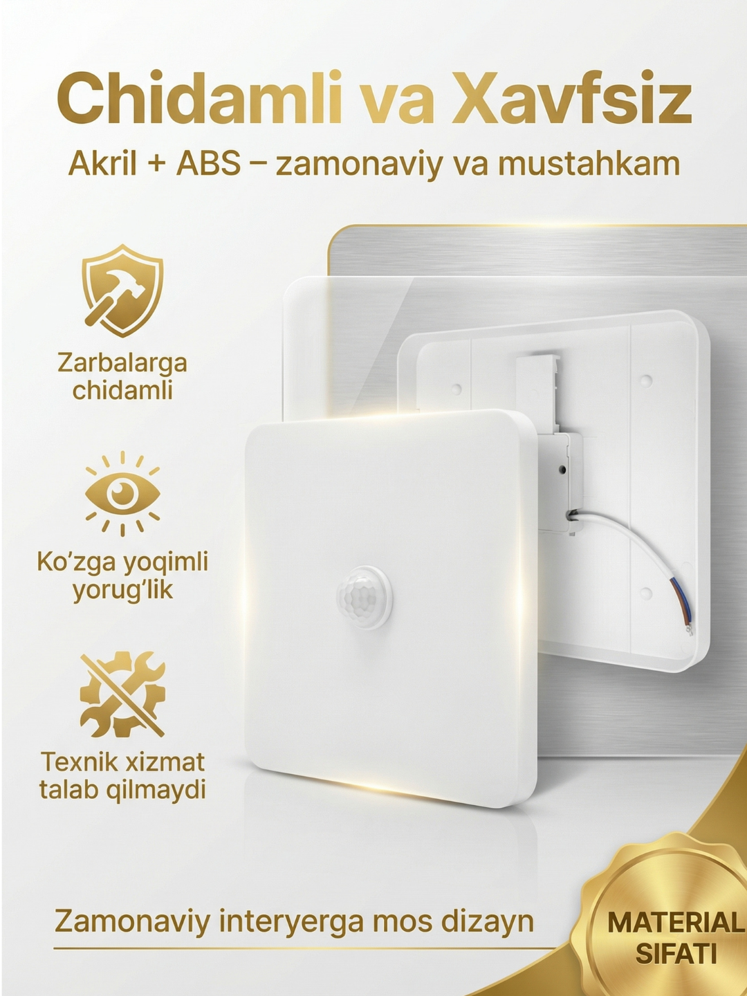 24W / 36W radar harakat datchigiga ega shift LED yoritgichi