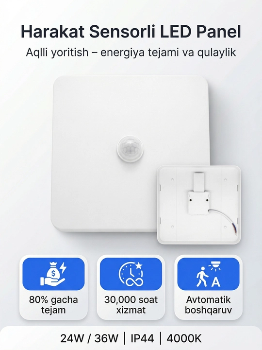 24W / 36W radar harakat datchigiga ega shift LED yoritgichi - 