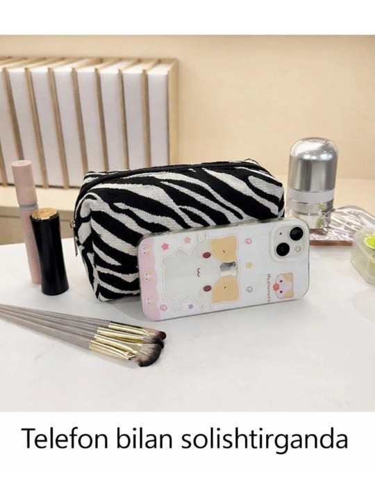 Ayollar kosmetik sumkasi, ayollar uchun sumka, kosmetik sumka, sun'iy gullar, kosmetik sumka