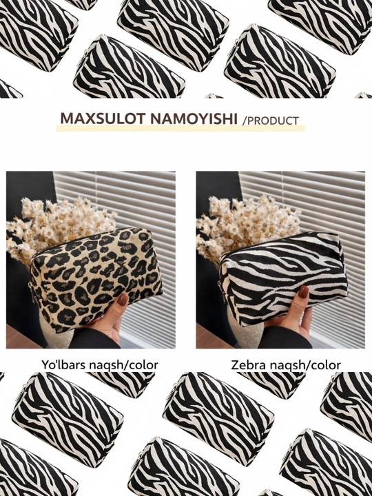 Ayollar kosmetik sumkasi, ayollar uchun sumka, kosmetik sumka, sun'iy gullar, kosmetik sumka
