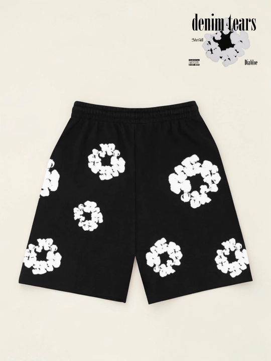 Denim Tears shorti printli uniseks sovg‘a Y 2 K shortik oversize Y2K yigitlar qizlar uchun