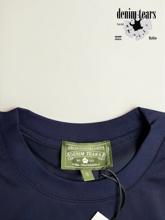 Y2K uslubidagi bosma bilan bezatilgan Denim tears futbolkasi, denim tirs, unisex, sovg‘a - 