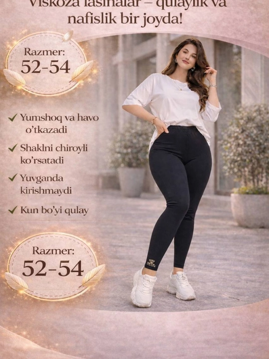 Ayollar  legginslari, katta o‘lchamdagi losinlar, sport va uy uchun qulay stretch shimlar
