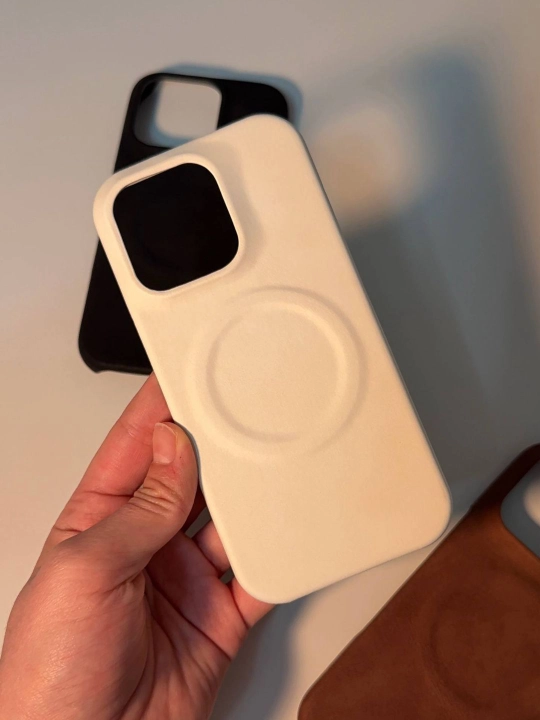 IPhone uchun MagSafe qo‘llab-quvvatlovchi, qo‘y terisi teksturali g‘ilofi 16,17,Pro/ProMax