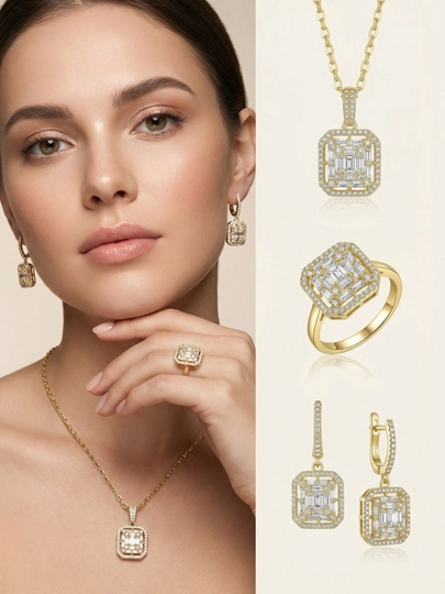 Комплект украшений, серьги, кольцо,  цепочка, Messika Bvlgari, Vancleef — NOZE01-NABOR2026-БЕЖМЕЛ-nab19