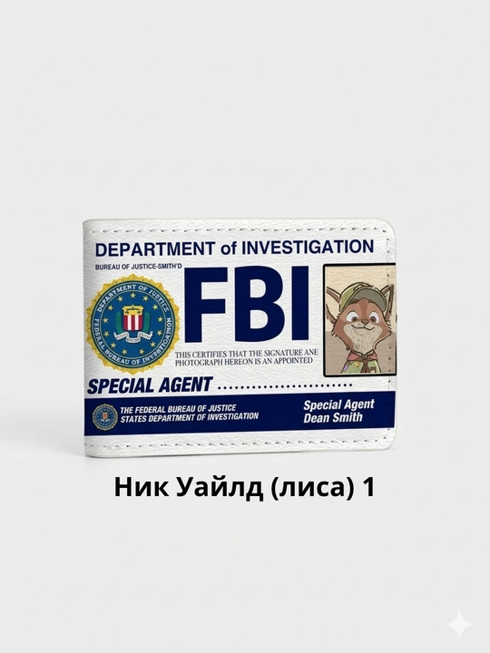 Erkaklar va ayollar uchun charm hamyon - zootopia dizaynida