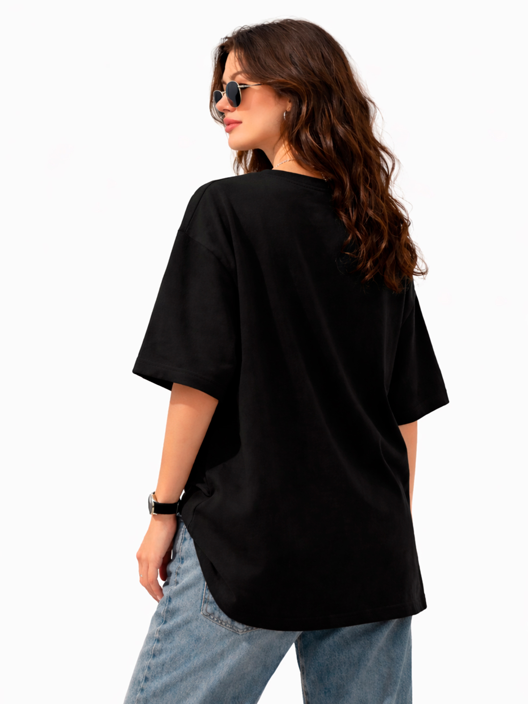 Ayollar va qizlar uchun oversayz Futbolkasi Flower Stripe Tee