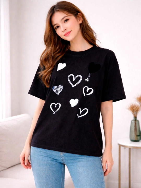 Футболка оверсайз для женщин и девочек Flower Stripe Tee