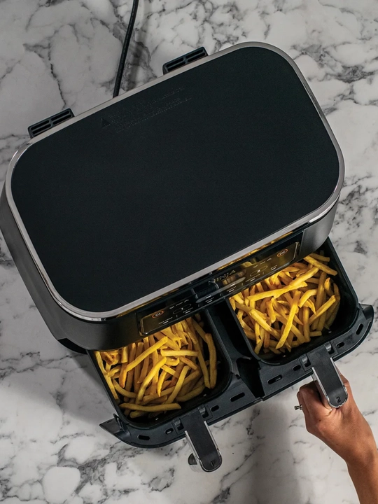 Ninja AF300 Ikki Zonali aerogrill , 7.6 L, yog'siz, 2 savat