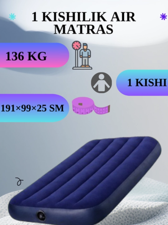 Puflanadigan matras, Air matras, uyda uxlash va dam olish uchun havo matrasi - 